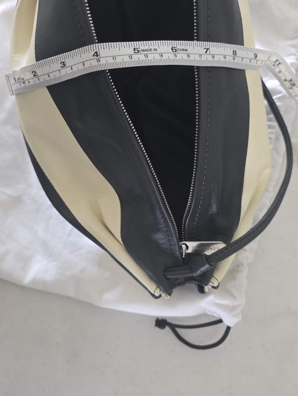 Marimekko Black and Cream Shoulder Bag with Slim Strap - Picture 8 of 8